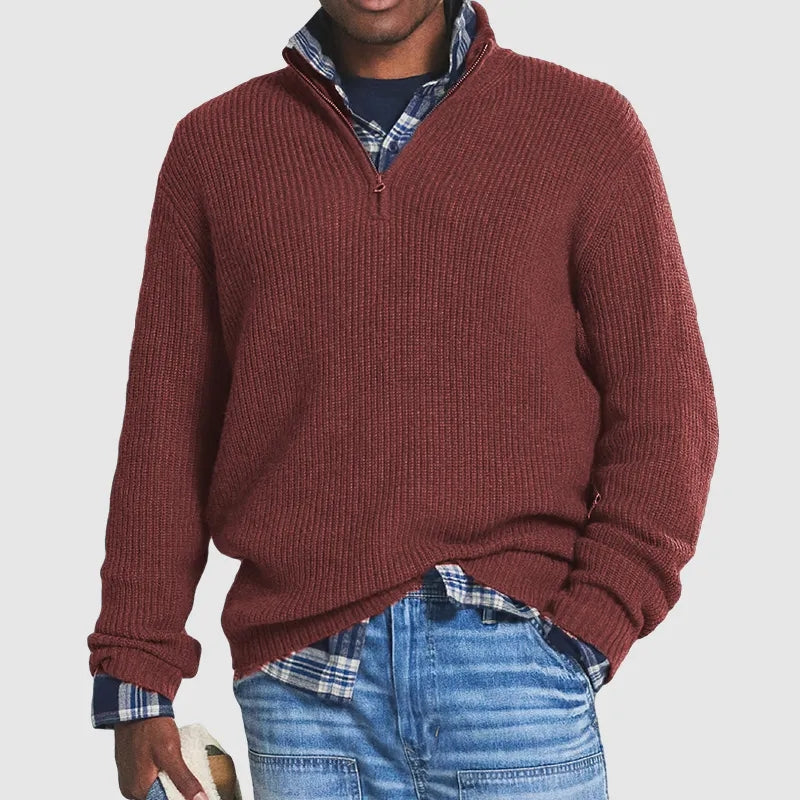 Renzl | Men’s Cashmere Zip-Neck Sweater