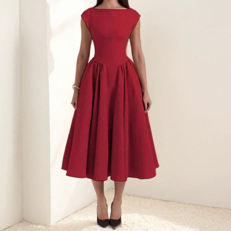 Yerila | Women’s Cap Sleeve Fit & Flare Midi Dress