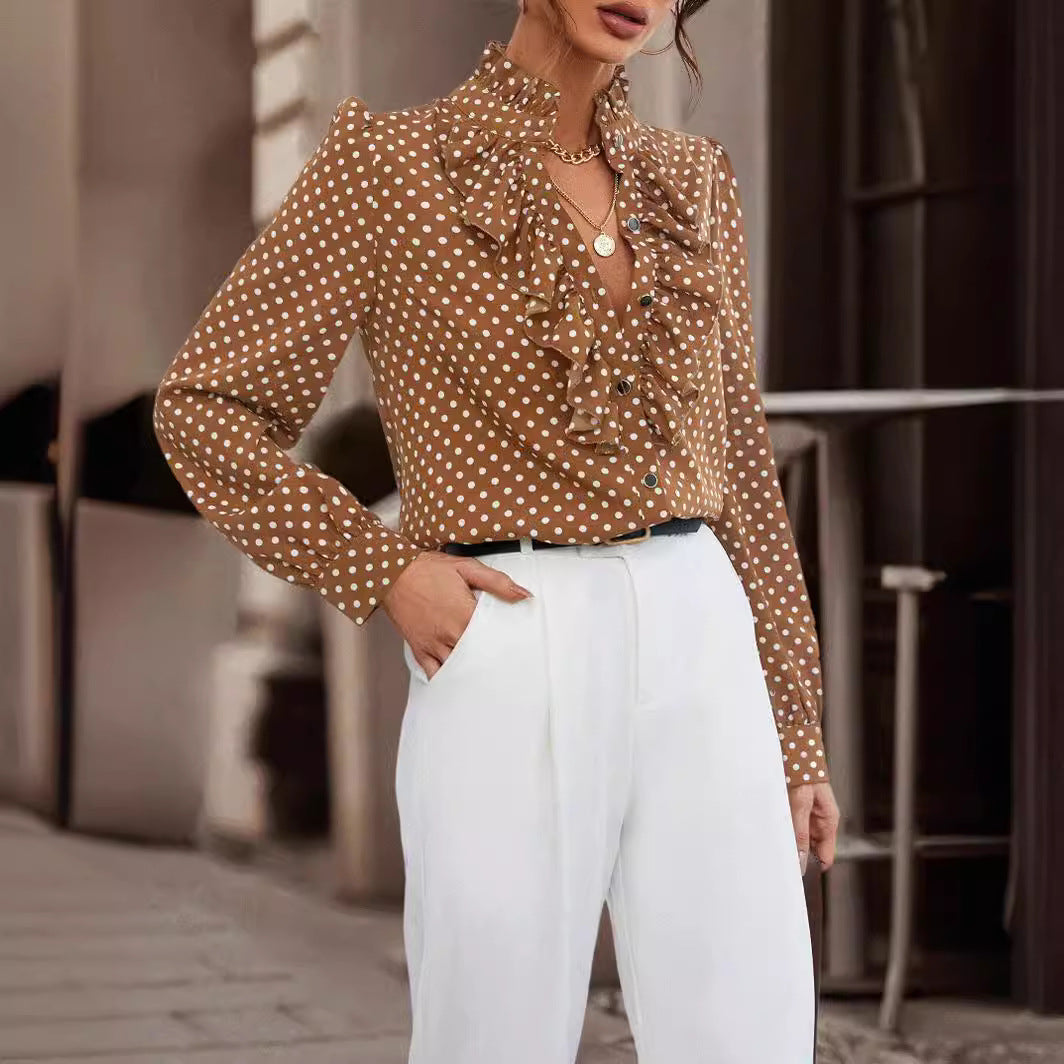 Czarie | Women’s Ruffle High Neck Blouse
