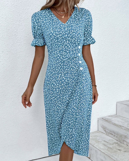Narsie | Women’s Floral Wrap Midi Dress