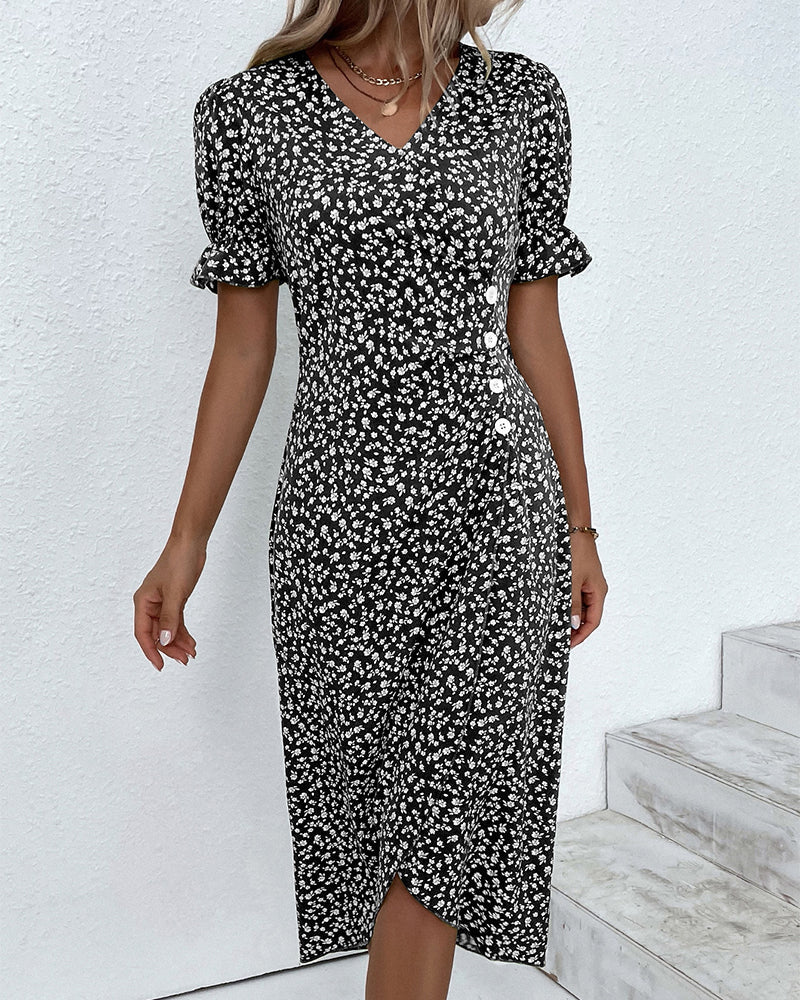 Narsie | Women’s Floral Wrap Midi Dress
