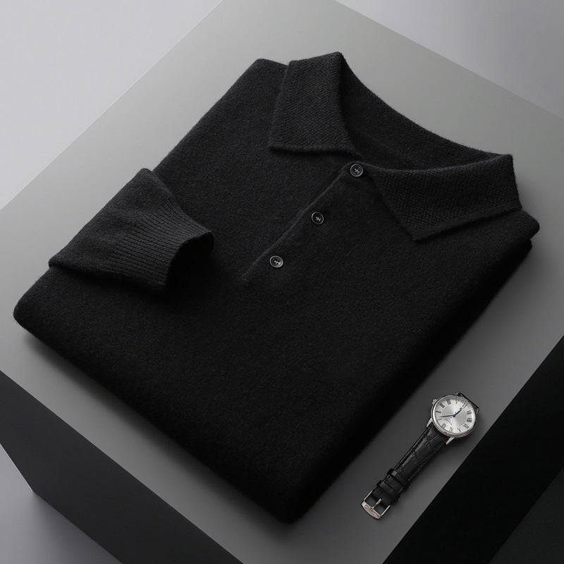 Vincenzo | Men’s Luxury Cashmere Long Sleeve Polo