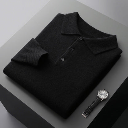 Vincenzo | Men’s Luxury Cashmere Long Sleeve Polo
