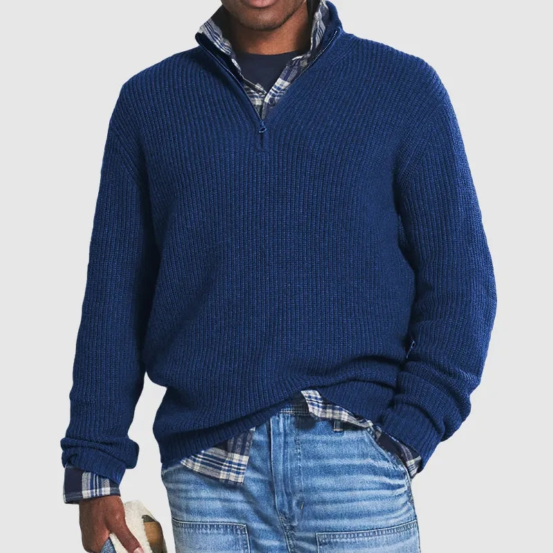 Renzl | Men’s Cashmere Zip-Neck Sweater