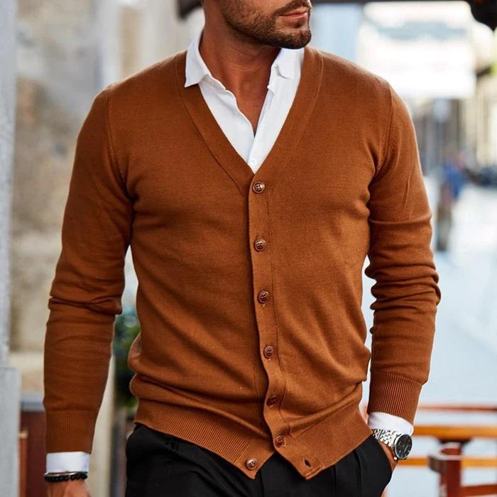 Velion | Men’s Slim Fit V-Neck Cardigan
