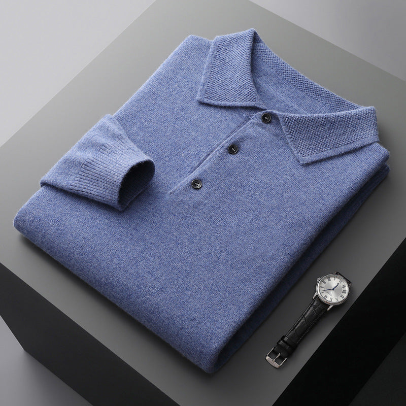 Vincenzo | Men’s Luxury Cashmere Long Sleeve Polo