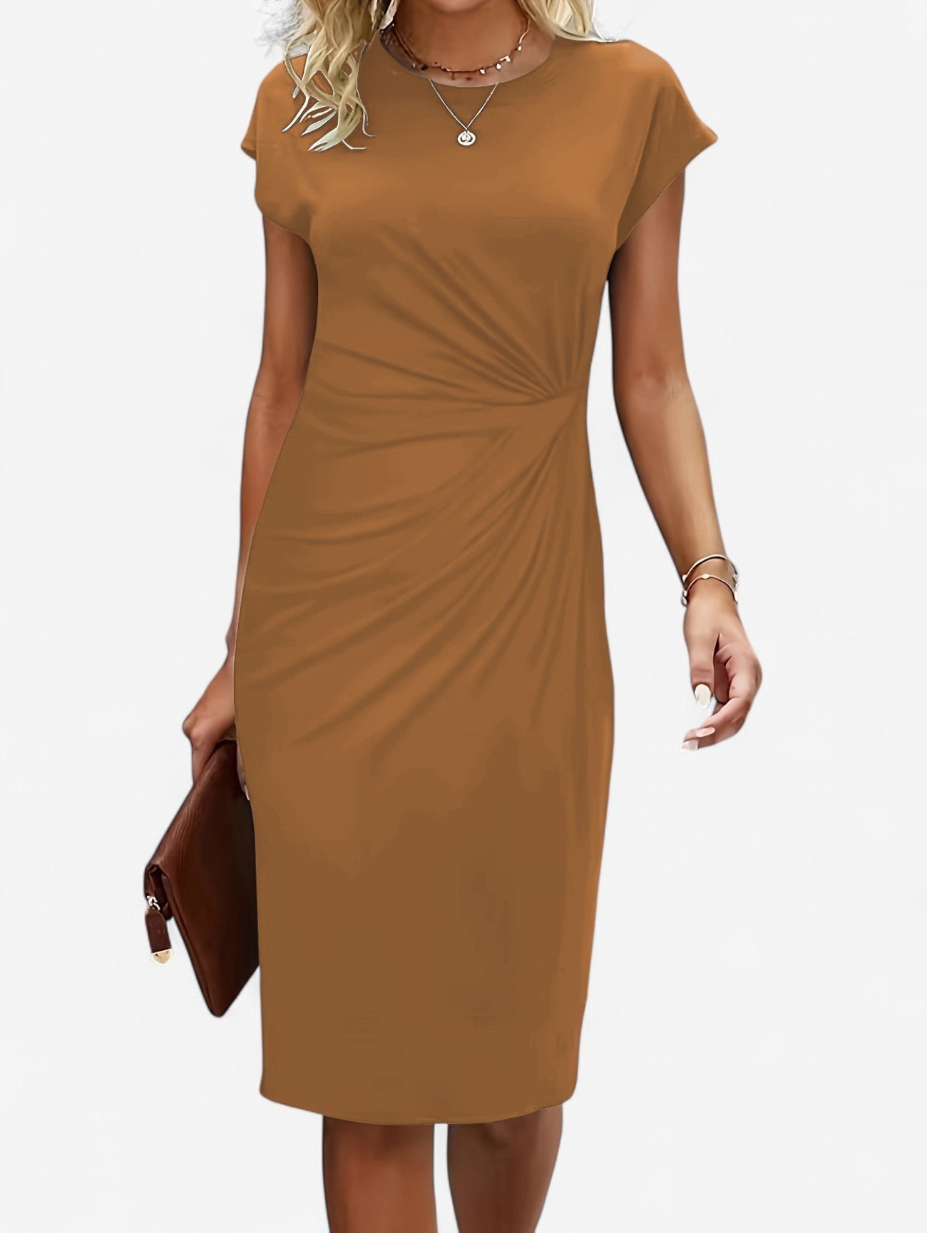 Selvara | Women’s Ruched Wrap Midi Dress