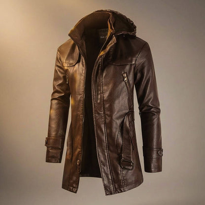 Alvin | Men’s Premium Leather Hooded Jacket
