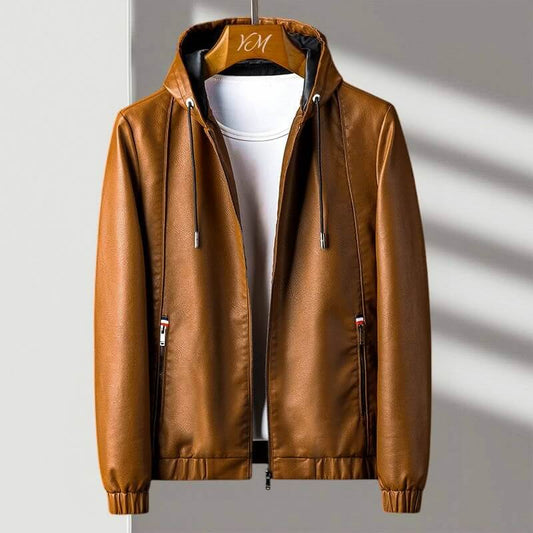 Avelon | Hooded Eco-Leather Jacket