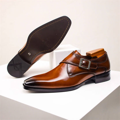 Valente | Men’s Italian Leather Monk Strap Shoes