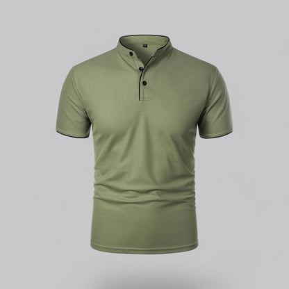 Stellan | Men’s Short Sleeve Collarless Polo