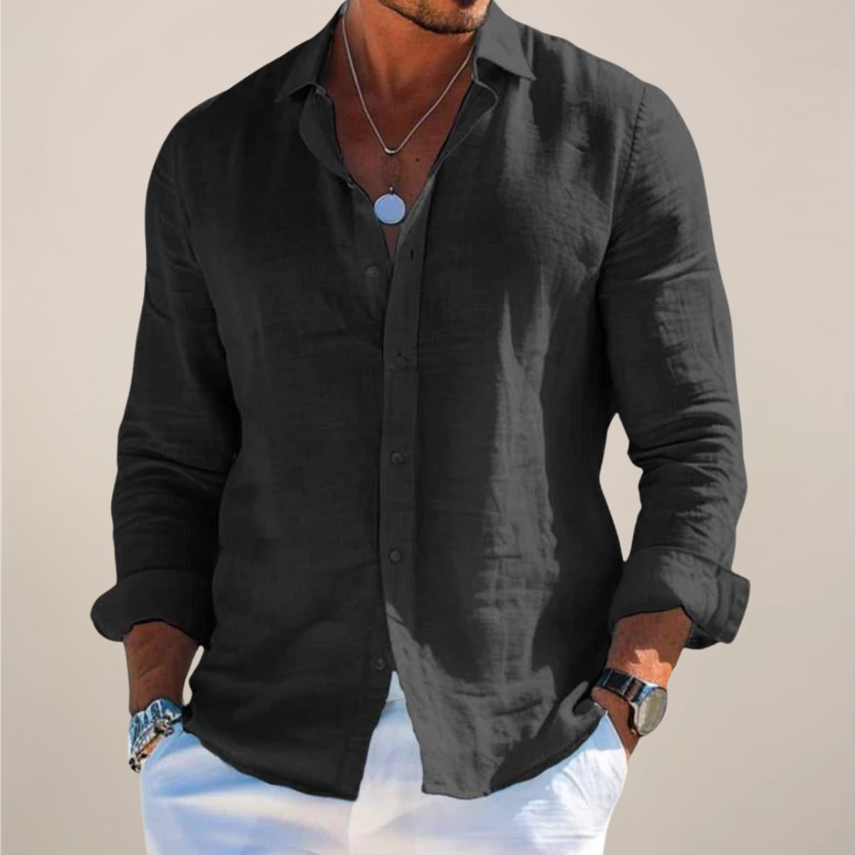 Reuben | Men’s Linen Blend Casual Shirt