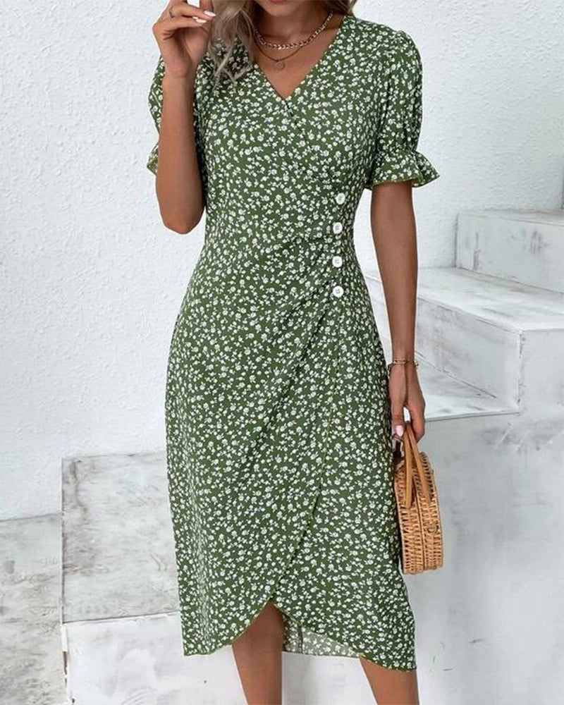 Narsie | Women’s Floral Wrap Midi Dress