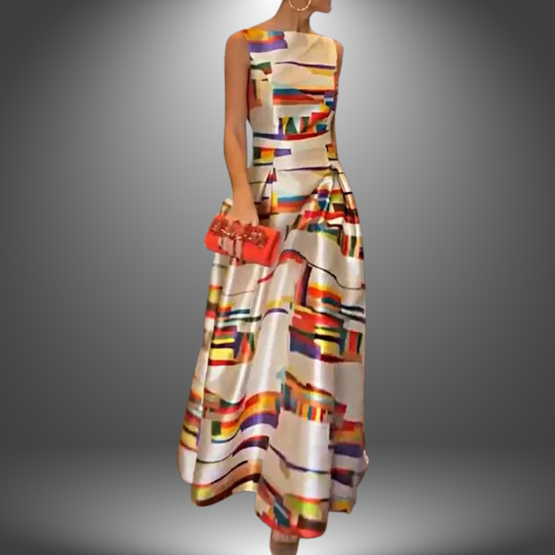 Niasra | Women’s Sleeveless Geometric Maxi Dress