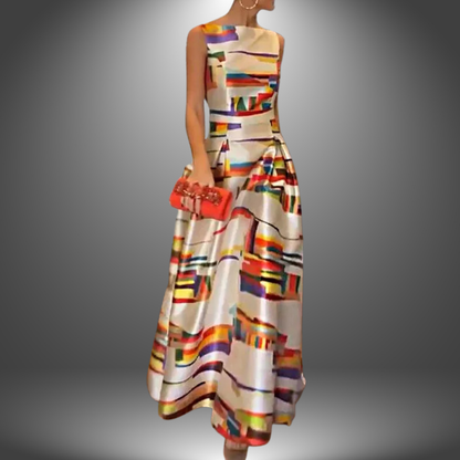Niasra | Women’s Sleeveless Geometric Maxi Dress