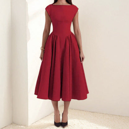 Yerila | Women’s Cap Sleeve Fit & Flare Midi Dress