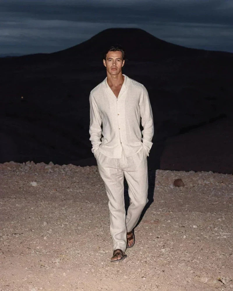 Xeron | Men’s Casual Long Sleeve Shirt and Trousers Set