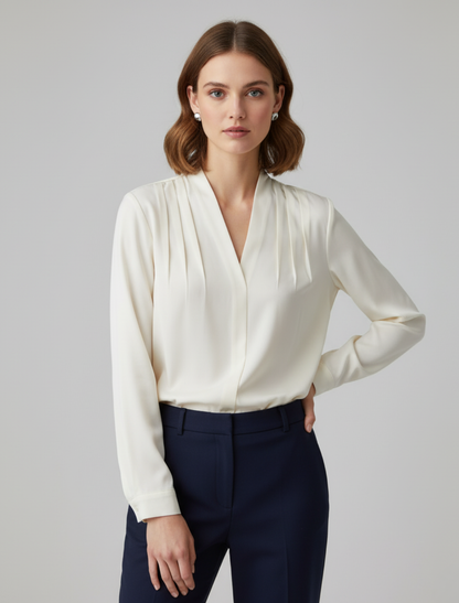 Polina | Women’s Puff Sleeve Tailored Blouse