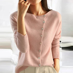 Ginevra | Women’s Elegant Button Detail Knit Sweater
