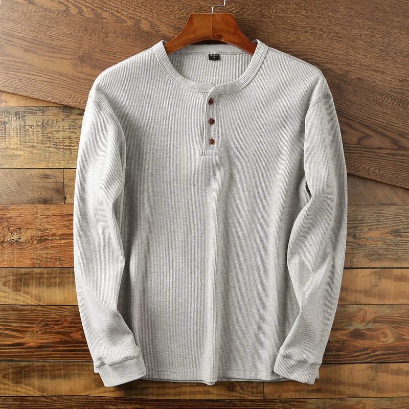 Ravein | Men’s Long Sleeve Henley Shirt
