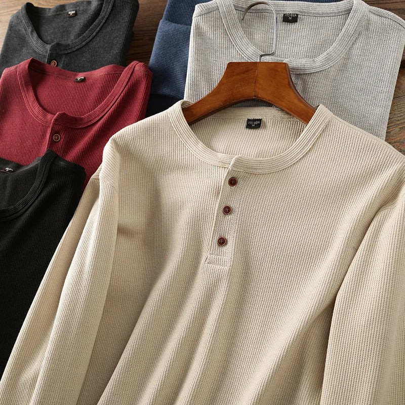 Ravein | Men’s Long Sleeve Henley Shirt