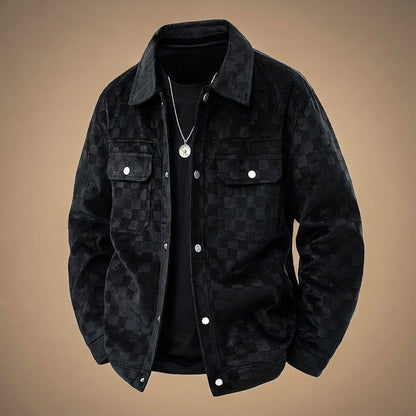Sorello | Men’s Checkered Suede Jacket