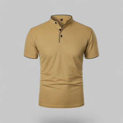 Stellan | Men’s Short Sleeve Collarless Polo
