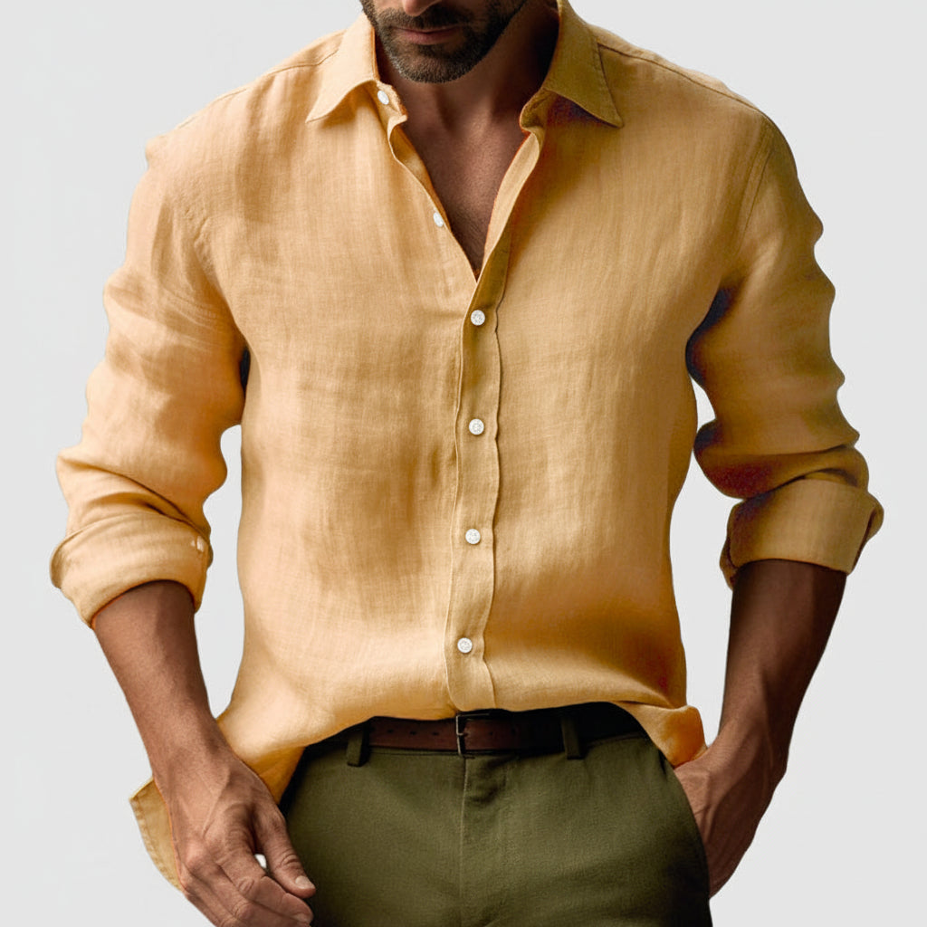 Xian | Men’s Vintage Linen Blend Shirt