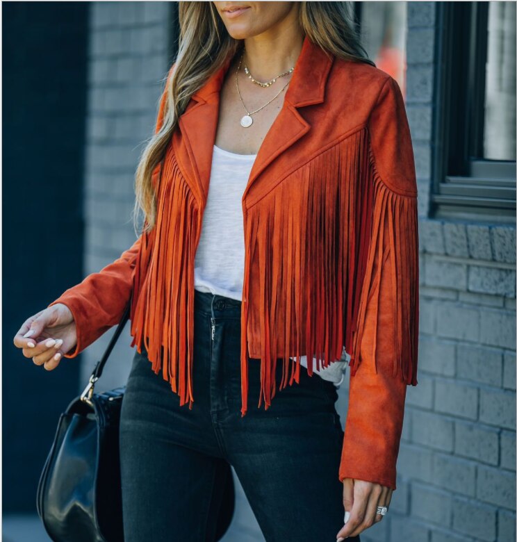 Zarelle | Women’s Cropped Fringe Jacket