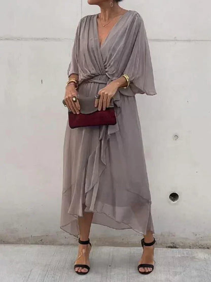 Narissa | Women’s Wrap Tie Waist Midi Dress