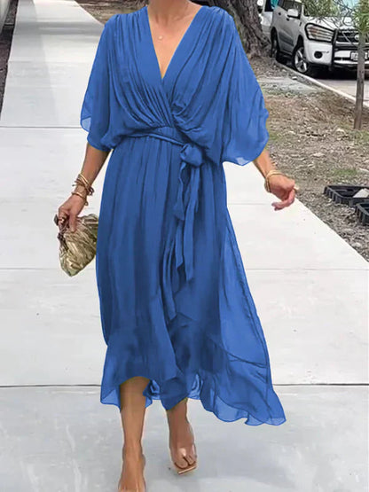 Narissa | Women’s Wrap Tie Waist Midi Dress