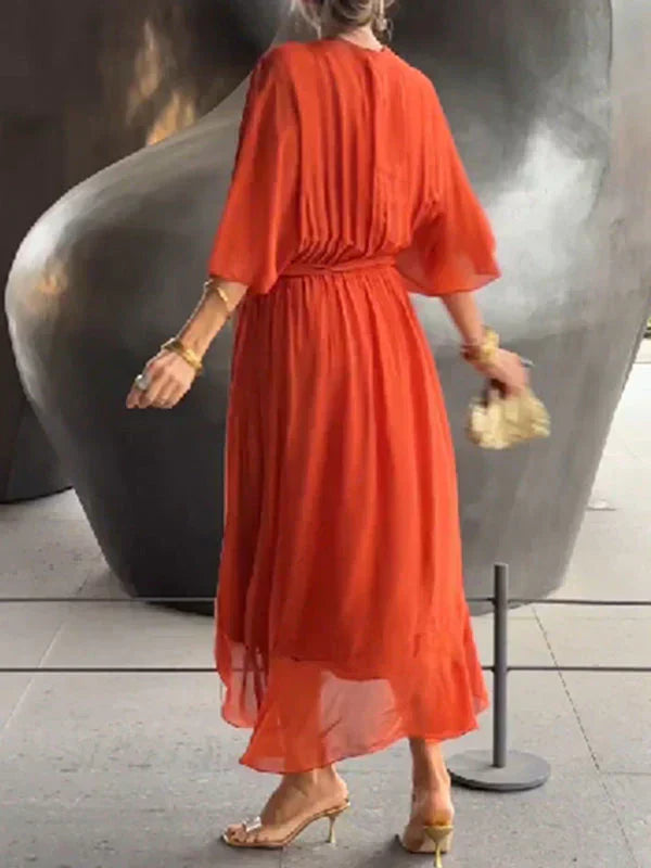 Narissa | Women’s Wrap Tie Waist Midi Dress